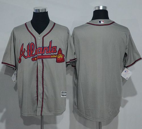 Braves Blank Grey New Cool Base Stitched MLB Jersey - Click Image to Close